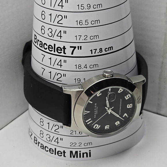 Vintage Mens Kenneth Reaction Silver Tone Quartz Date Watch New Battery RK1001 - Picture 7 of 10